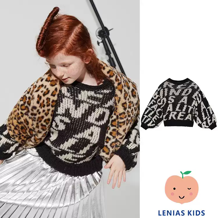 Lenias LN家 LCF 24aw 秋冬 儿童 撞色柔软圆领百搭毛衣