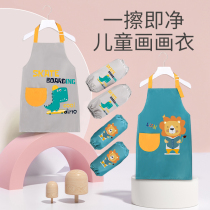 Childrens painting clothes baby waterproof bib with sleeves