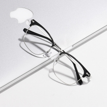 Retro half-frame eyeglass frame frame men can be equipped with power lenses myopia eyeglass frame Womens tide black frame eye frame