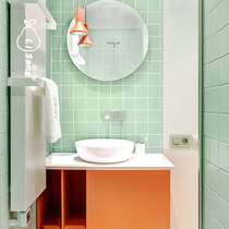  Nordic ins green small square brick net red mint green bathroom tile mosaic kitchen wall tile Toilet floor tile