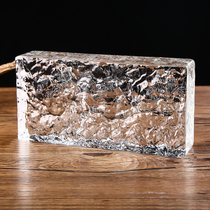 BJ001-ice crystal hot melt brick glass tile transparent square solid crystal brick partition wall tile creative color