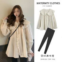 Pregnant women autumn suit fashion model 2021 new autumn Net red out senior foreign style pregnant womens coat spring and autumn