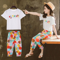 Next Inss Children Suit 2022 Summer New Girl Thin trendy ocean Korean version casual Two sets