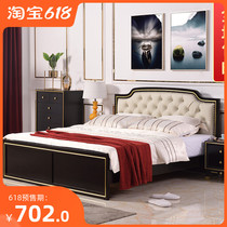 Hot-selling American modern light luxury solid wood 1 2m bed soft bed 1m 8m leather bed 1M5 Pu Gao box bed factory direct sales