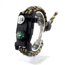 Survival bracelet wild survival bracelet outdoor multi-functional tactical equipment war wolf compass flint and rescue lamp