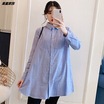 Pregnancy Woman Dress Spring Autumn Season Long Sleeve Shirt New Mid-Length Shirt Dress Korean Version Fashion Pregnant Woman With Dress Skirt