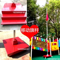 Mobile flagpole kindergarten 6 meters outdoor stainless steel flagpole activity performance flagpole 9 meters telescopic section