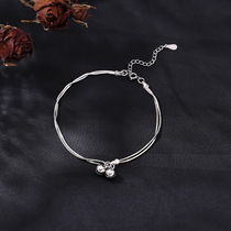 925 sterling silver double-layer bell anklet female simple personality ins net red sexy niche anklet student girlfriend gift