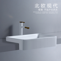 Taichung Basin semi-embedded washbasin semi-hanging basin upper basin hotel wash basin household ceramic wash basin single