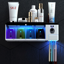 Smart toothbrush sterilizer UV sterilization drying non-perforated wall cup set toilet rack