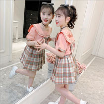 Summer 2021 new style girls swimsuit dress childrens clothing large childrens clothing foreign style childrens clothing summer two-piece suit tide