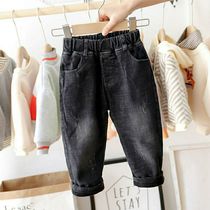  Little chirp goo 2021 new product~Boys  autumn jeans Middle and large childrens pants Childrens family boys autumn trousers 3