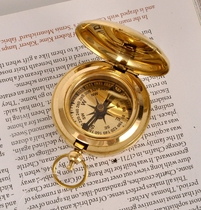 India imported brass Pirates of the Caribbean portable flip compass pocket watch type compass home off-road camping