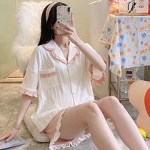 Pajamas Womens summer short-sleeved thin suit ins Fairy student cute home clothes can be worn out in summer
