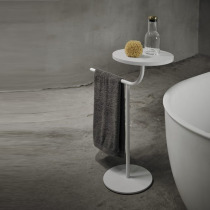 Nordic minimalist Multi-functional perforated wool towel rack floor type bathtub bath towel rack marble containing shelf hanging pole