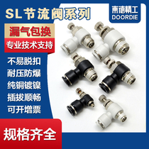 Trachea cylinder quick connector SL 6 8 10 12-M5 02 throttle valve Pneumatic adjustable switch valve speed control valve