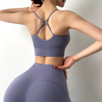 Sexy thin shoulder strap sports underwear womens shockproof breathable gathering running styling beauty back fitness yoga bra bra bra bra