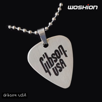 woshion Watson musical instrument metal punk personality rock titanium steel guitar pick necklace GIBSON USA