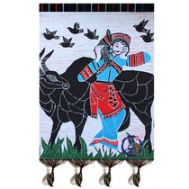 Guizhou Yunnan tourism souvenirs heavy color painting Miao Dai Handicraft harmonica 56*90cm