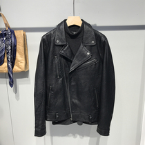 Fried street motorcycle leather jacket mens autumn short lapel personality handsome slim Korean fashion leather jacket jacket