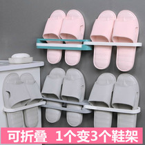 Creative home bathroom slipper rack wall-mounted non-perforated toilet storage artifact Toilet supplies Daquan shelf