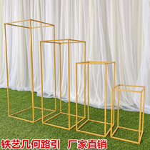 2020 new wedding props wrought iron geometric road guide box Moren series wedding floral window decoration welcome ornaments