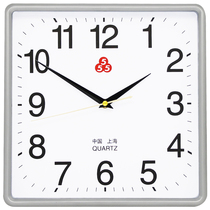 Shanghai three five brand quartz clock 555 clock wall clock living room modern simple atmosphere square silent home clock