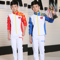 Spring and autumn winter long sleeve table tennis suit set rugby match appearance coat childrens badminton suit shuttlecock suit