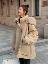 Parker winter clothing 2022 new womens winter thickened coat mid-length cotton jacket small cotton clothes cotton clothes