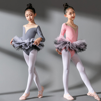 Dance clothes childrens spring and autumn ballet skirt Long Sleeve Test dance performance uniform Chinese dance costume