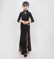 Childrens cheongsam girl model body etiquette training clothes childrens performance costume catwalk show Chinese dress