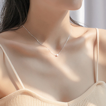S925 sterling silver sugar cube necklace 2021 new girl fairy simple light luxury niche design sense clavicle chain summer