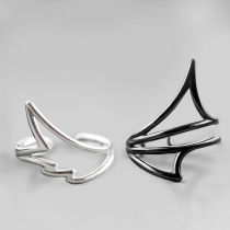 Flower Bud original angel demon ear clip without ear hole female sterling silver personality temperament simple versatile student ear jewelry