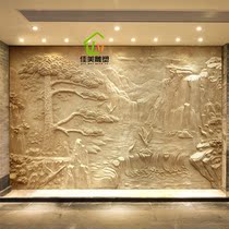 Custom artificial sandstone relief background wall FRP imitation copper sculpture European-style Chinese-style exterior wall hotel villa mural