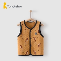 Tongtai autumn and winter 1-4 years old baby men and women baby clothes Childrens open buckle warm vest top