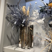 Blue Light Lavish Emulation Floral Postmodern Decent Board Room Table TV Cabinet Hotel Front Desk Soft-mounted Fake Floral Furnishing