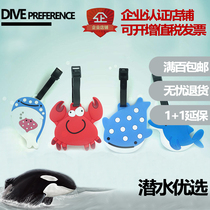 Diver personality luggage tag cute marine life suitcase name tag can be hung BCD regulator