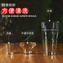 Boston Snow Cup padded transparent band scale PC Shaker transparent plastic resin cocktail milk tea utensils