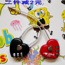Love cute cartoon small code lock backpack bag luggage gym cabinet mini padlock head