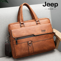 jeep gip male bag mens bag handbag handbag handmade briefcase mens business casual single shoulder bag mens leather bag new
