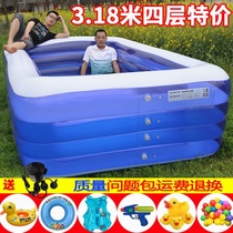 Childrens swimming pool Home automatic inflatable adult oversized family swimming bucket thickened bath pool Baby pool