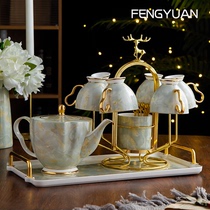 Cup set modern light luxury tea cup kettle living room coffee table ceramic water cup with tray household water set