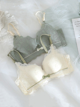 Summer sexy lace underwear womens small chest gathered sub-breast anti-sagging no rim thin incognito bra set