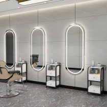 Net Red Barber shop mirror hairdressing mirror hair salon special tide cabinet integrated simple with lamp wall hanging floor mirror