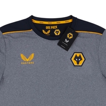 2 Color 2021-22 Player version CASTORE WOLVES TEE Wolf Team Training Short Sleeve Shirt Attached Ruler Yard COLD DOOR