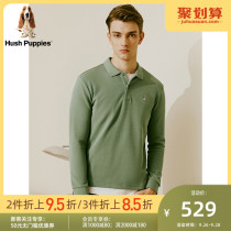 Hush Puppies Walker Mens 2021 autumn new solid color long sleeve T-shirt polo shirt) PC-21583D