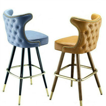 American solid wood bar chair Simple leisure chair High stool Nordic creative fashion bar stool Reception bar chair
