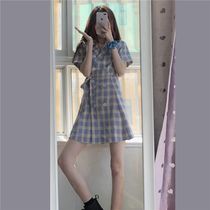 Lingya Wind Skirt ins Small Light Ripe Wind Sweet Salt Suit Plaid Dress Women 2022 New Summer