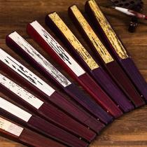 Antique wooden wooden durable classical dance dual-purpose paper fan folding fan Chinese style retro bamboo origami men