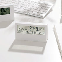 Japan LED silent smart weather electronic clock ins desktop clock perpetual calendar transparent students with small alarm clock